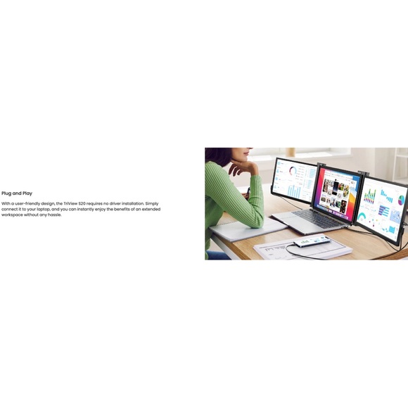 LIMINK Portable Triple Monitor TriView S20 Grey NWOT - Picture 15 of 15